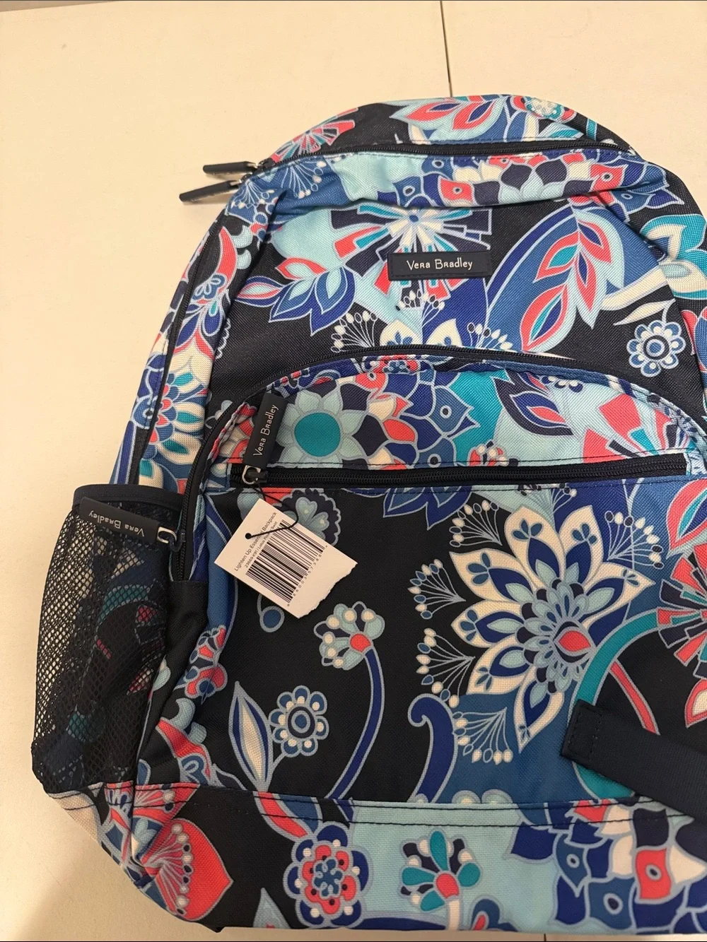 NWT Vera Bradley lighten up essential backpack, lotus flower swirl Travel School